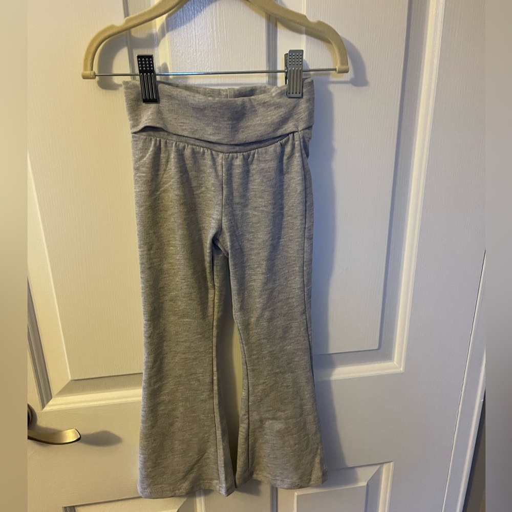 Zara girls gray fold over flare pants. Size 6